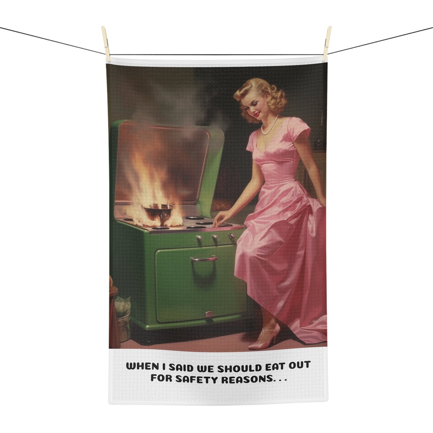 Stove On Fire Tea Towel